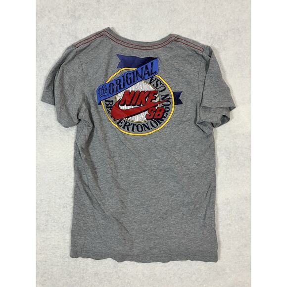 Vintage Nike Sb Shirt 100% Cotton Red Stitching - Picture 2 of 8